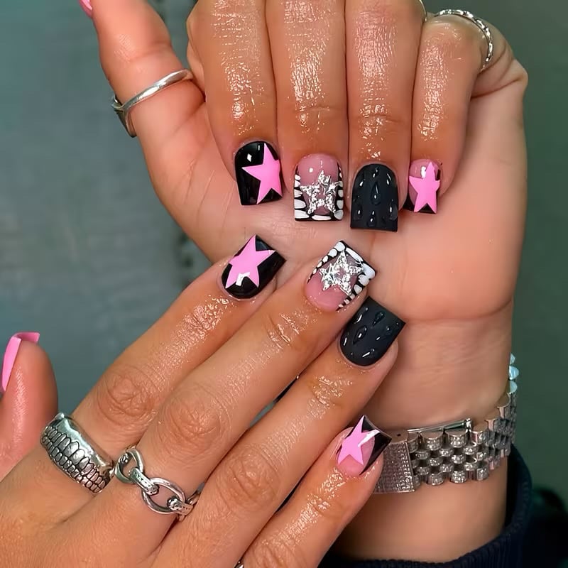 Image of Y2K Rockstar Pink/Blk