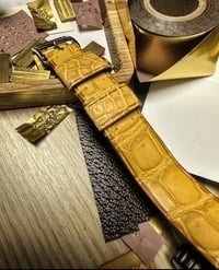 Image 2 of Slow Tanned Yellow Nile Crocodile Single Piece Watch Strap