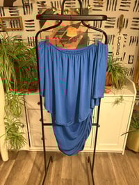 Image 1 of NWT off shoulder blue dress 