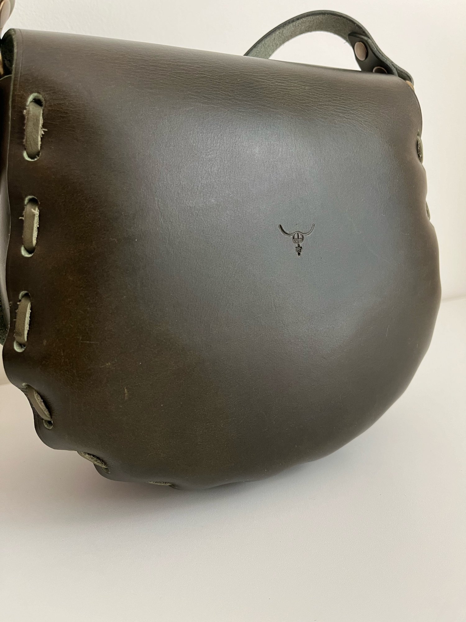 Image of Olive Vachetta Crossbody Saddle Bag