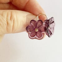 Image 2 of  Amethyst Flower Earrings