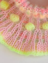 Image 3 of Sofie and Iris Pale Pink, Pastel Green, Neon Coral and Pale Neon Pink Mohair Collar