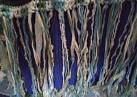 Image 2 of Crocheted pullover fringed shrug (various shades of green & off white)