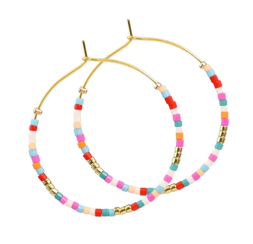 Image of  Vacation  Simple Style Classic Small Hoops