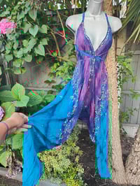 Image 2 of Mykonos tie dye jewelled jumpsuit - purple blue