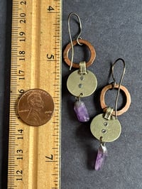 Image 5 of Opal resin earrings with amethyst