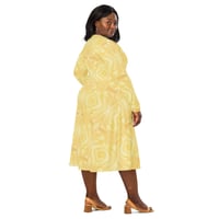 Image 1 of Sunny Hibiscus Long Sleeve Midi Dress