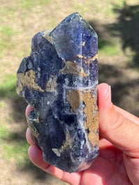 Image 6 of Blue, Green, Purple Fluorite With Pyrite Inclusions Polished Tower #2829