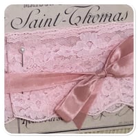 Image 4 of pretty pink lace trim on vintage french style postcard