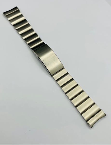 Image of Rare 1970's heavy duty stainless steel gents watch strap, Old Stock,mint,18.5mm