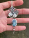 Image of Hooped Broadleaf Hydrangea Raw Rainbow Moonstone Prong-Set Pedant (Chain Included)