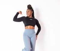 Image 3 of OBSIDIAN Long Sleeve Crop Top