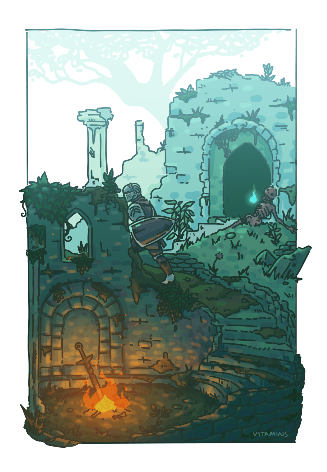 Firelink Shrine Print Vytamins   Firelink Shrine Print 