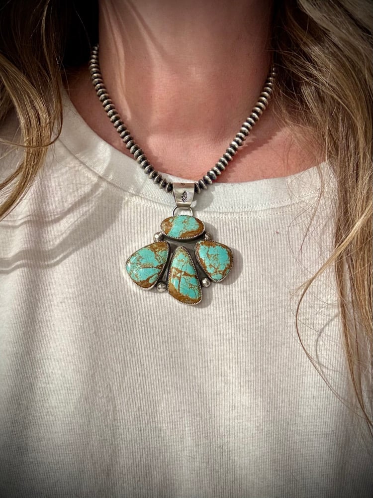 Image of Mine #8 Turquoise Cluster Pendant (2)