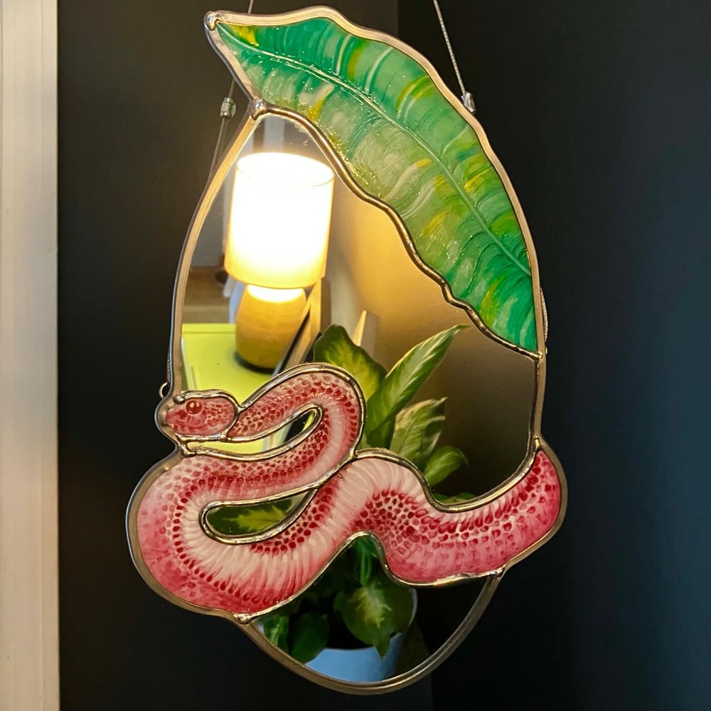 Image of Pink & Palm Mirror