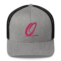 Image 3 of Olympia Logo Low Profile Trucker Cap (Pink Logo)