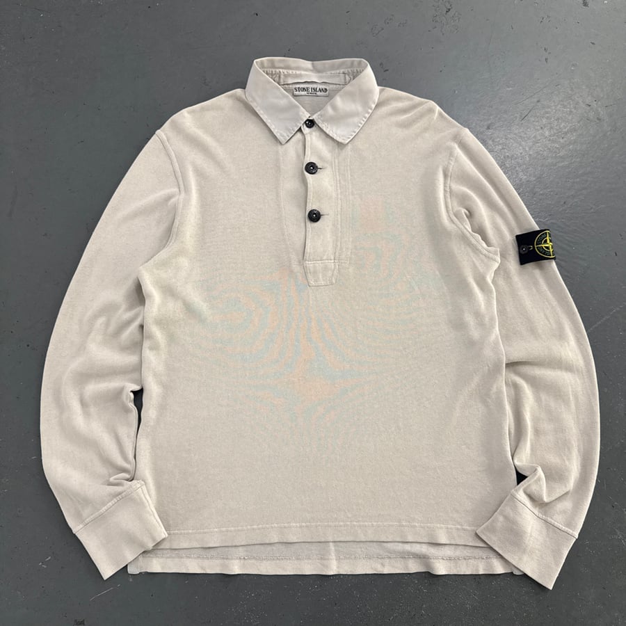 Image of SS 2008 Stone Island long sleeve polo shirt, size large.