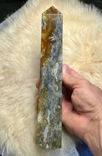 Image 4 of Yellow Fluorite & Moss Agate Tower #2410