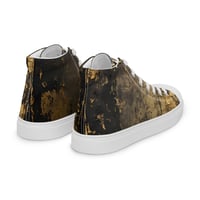 Image 3 of Black and Gold Tattered Textured Look Goth Women’s high top canvas shoes