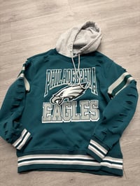 Medium green/gray Eagle destroyed hoodie