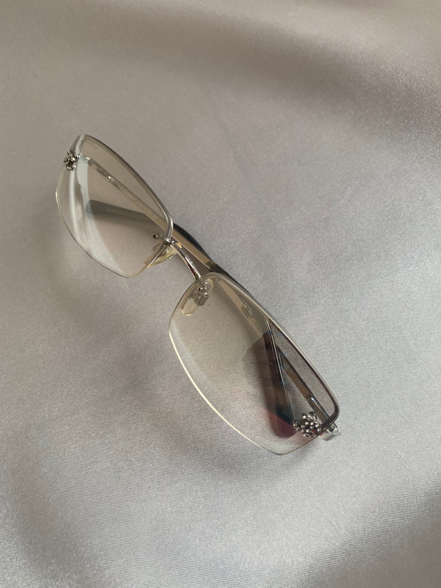 Chanel Small Lens Diamanté Clear Sunglasses | Golden Archives