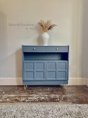 Image of Nathan Squares Slim Sideboard in Soapstone grey