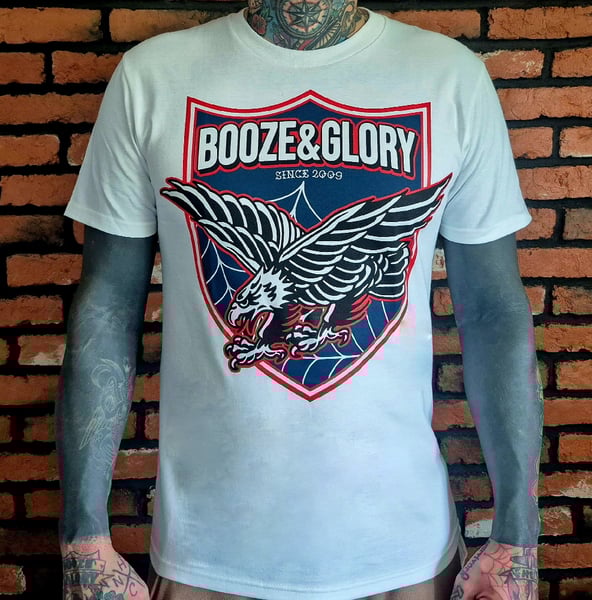 Image of Booze & Glory Eagle Tshirt white