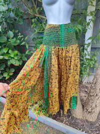 Image 3 of Zara Split Skirt- yellow and green