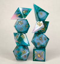 Image 3 of Aqua Rose<br>8 Piece Polyhedral Set