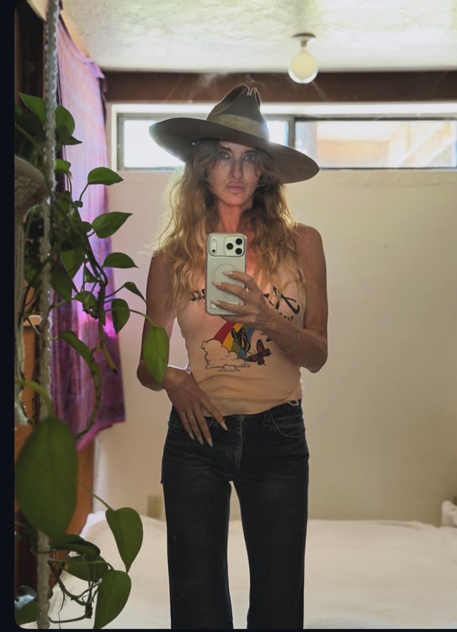 70s Arizona desert biker lace tank top