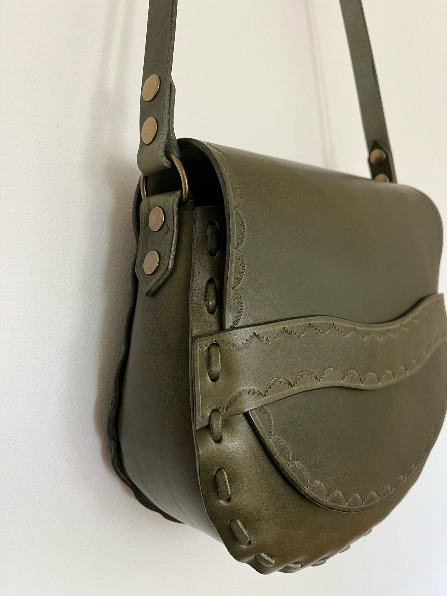 Image of Olive Crossbody Saddle Bag