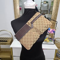 Image 1 of Brown Canvas Dual Pocket Fanny/ Waist Bag 