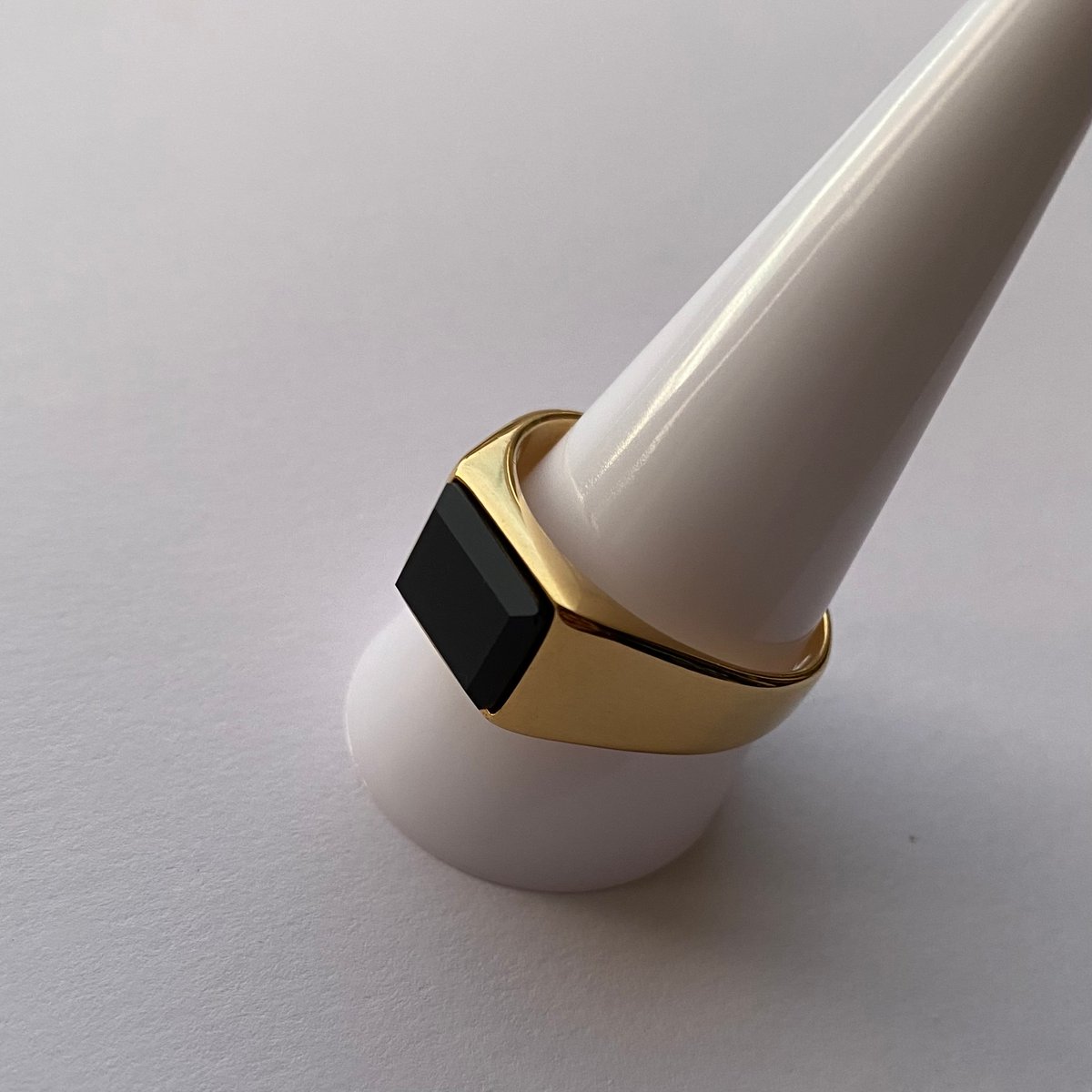 Image of Onyx Alpha Ring | 18k Gold Plated