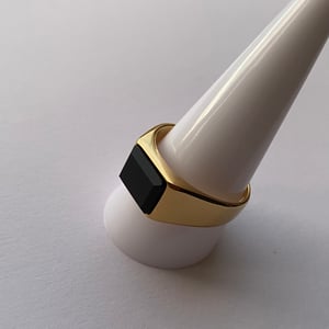 Image of Onyx Alpha Ring | 18k Gold Plated
