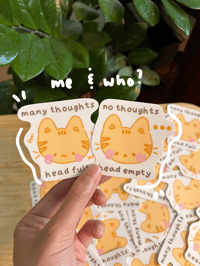 Image 1 of No thoughts, head empty | Many thoughts, head full vinyl stickers 🌀