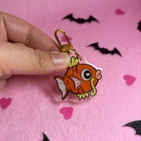 Image 1 of 1.5 Inch Acrylic Key Chain Karp Fish - double sided design 