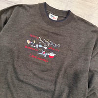 Image 2 of Vintage Hooks Sinkers Bobbers Crewneck - L