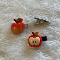 Image 2 of ladybug & apple hair clips