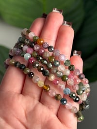 Image 2 of FACETED WATERMELON TOURMALINE BRACELETS 4-5MM