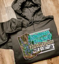 Turquoise Hearing Cowboy kissing