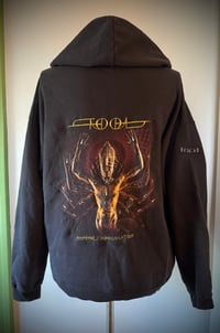 Image 2 of Upcycled “Tool” custom-stitched zip-up hoodie