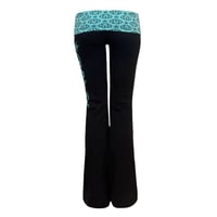 Image 3 of black starkissed fold over leggings *teal*