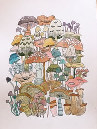 Image 2 of 'Funky Fungi' Linen Wall Hanger 