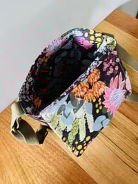 Image 2 of Fabric Shoulder Bag - Pomegranates on Black Fabric
