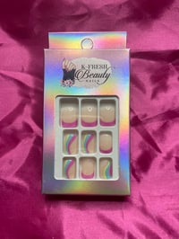 Image 1 of Nails - Short (Hot Pink Design)
