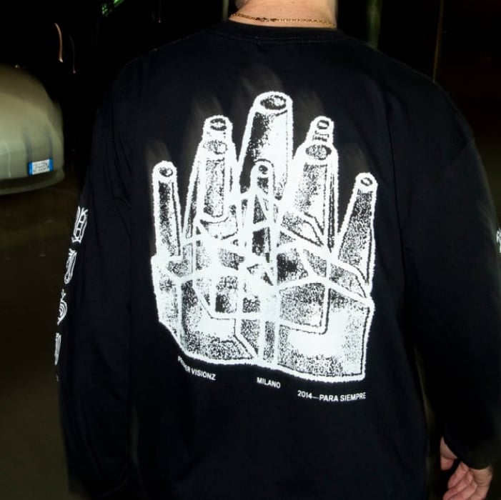 Image of “PARA SIEMPRE-OVERLAP”BLACK  LONG SLEEVE T-SHIRT