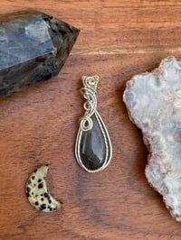 Image 1 of Black Rutilated Quartz Silver Pendant 