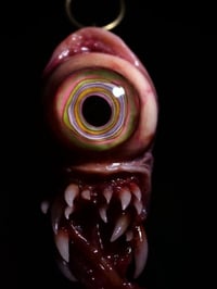 Image 13 of Color Burst Twisted tongue pendant, OOAK green purple orange blue Glow