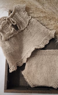 Image 4 of Knitted baby set for photoshoots - 0-1 month - Cindy - neutral beige