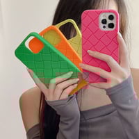 Image 18 of Luxury Woven Pattern Tpu Phone Case for iPhone 15 14 13 12 11 Pro Max Soft Silicone Rubber Back Cove